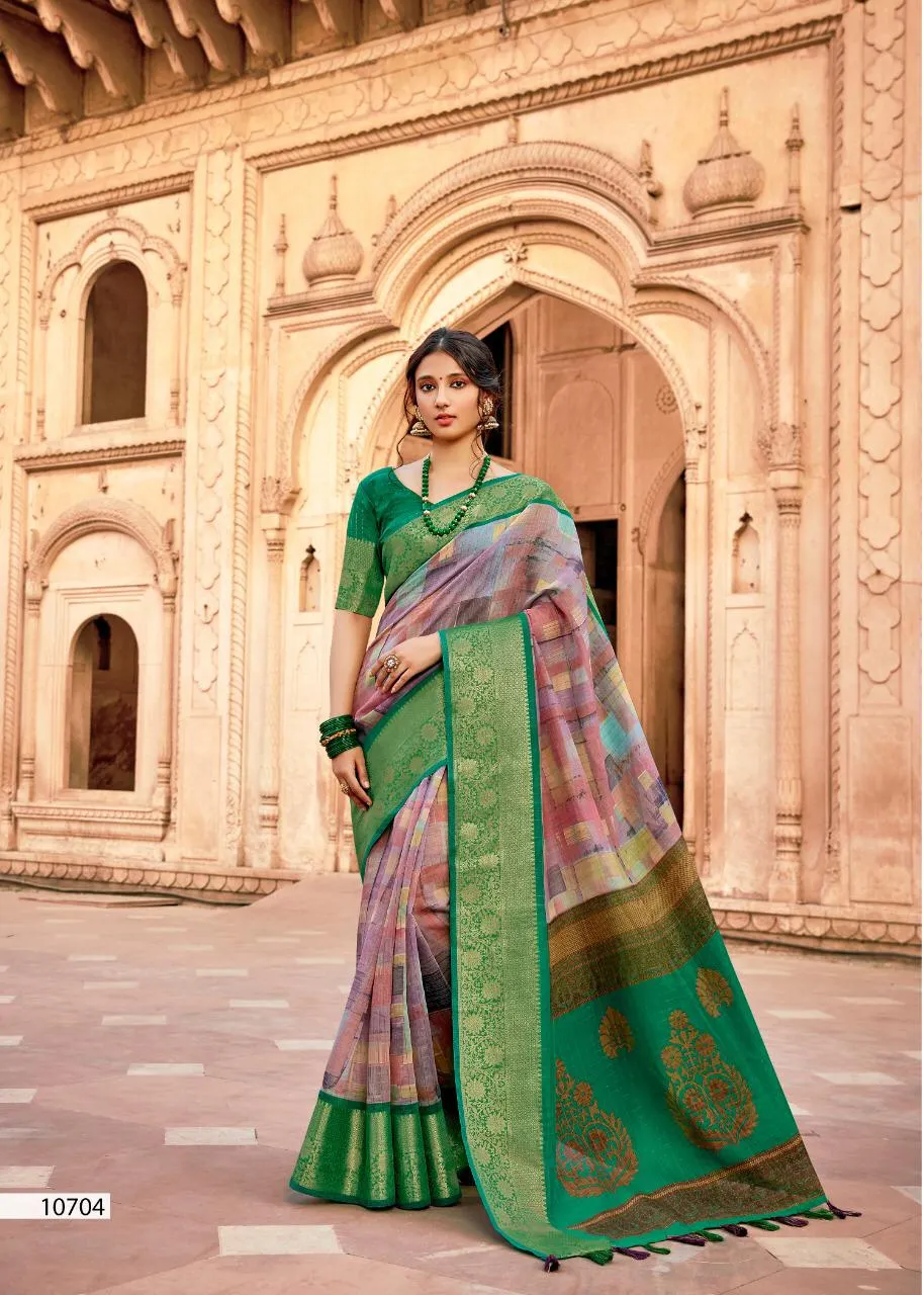 Triveni Presents Prem Ratan Cotton Linen Printed Casual Wear Sarees