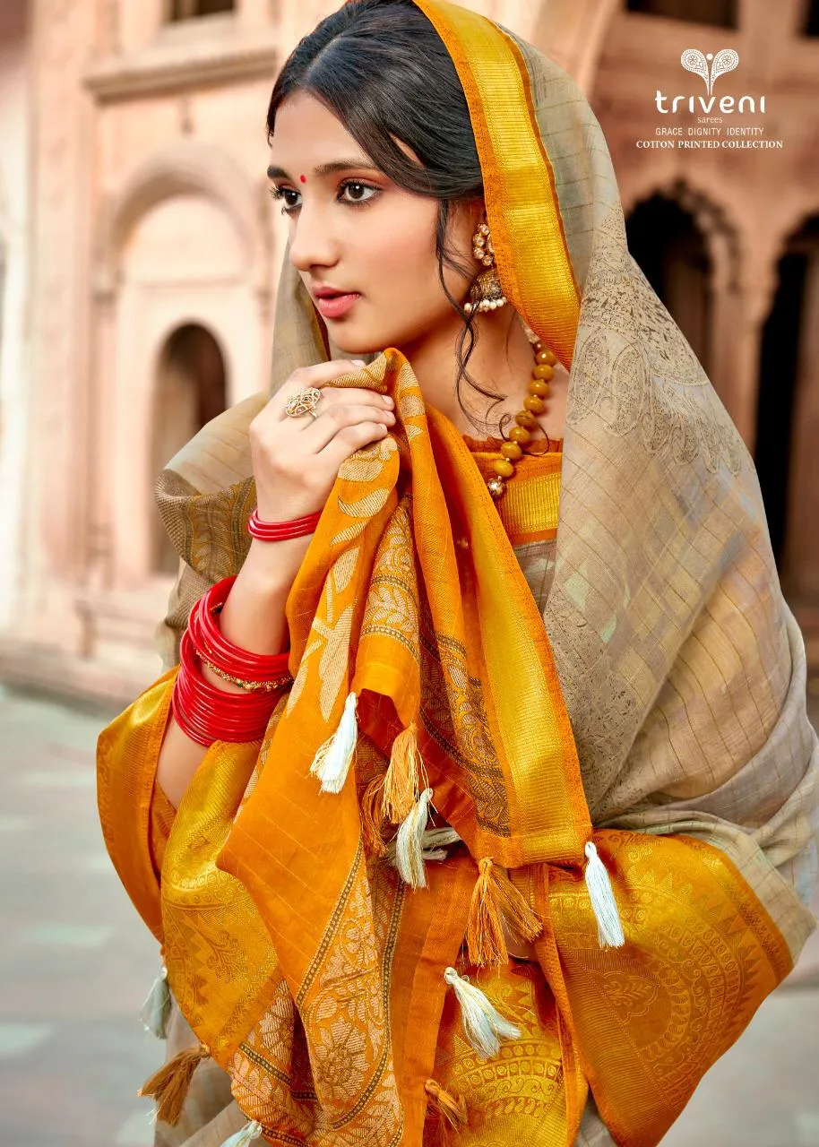 Triveni Presents Prem Ratan Cotton Linen Printed Casual Wear Sarees