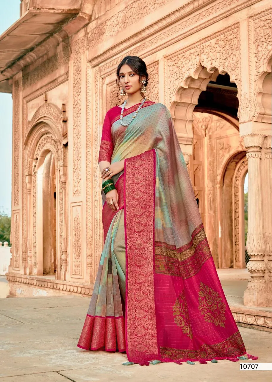 Triveni Presents Prem Ratan Cotton Linen Printed Casual Wear Sarees