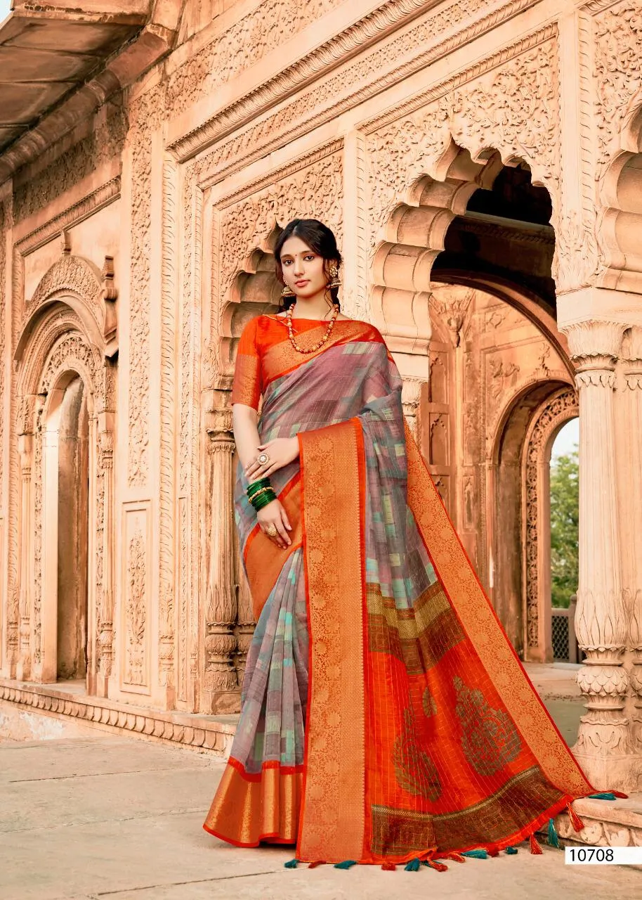 Triveni Presents Prem Ratan Cotton Linen Printed Casual Wear Sarees