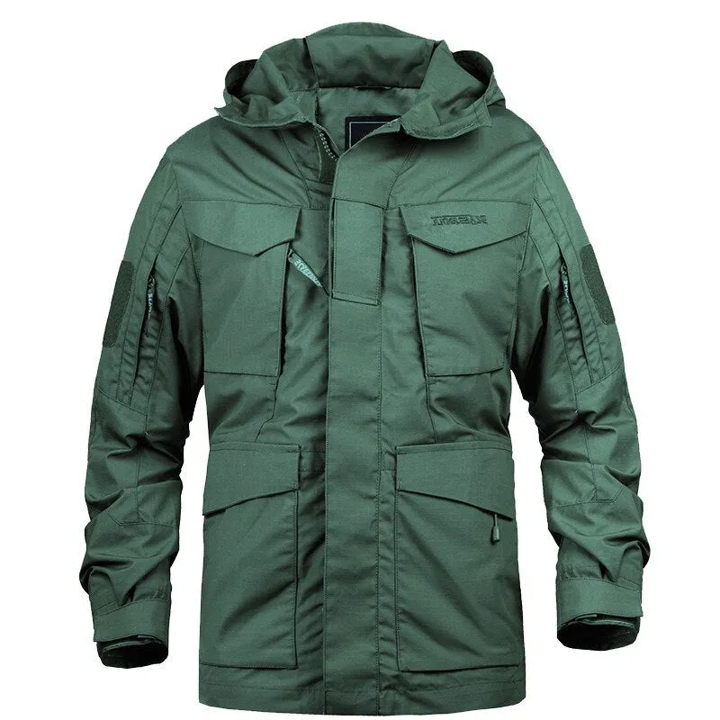West Louis Army Tactical Windbreaker Hooded Outdoor Parka