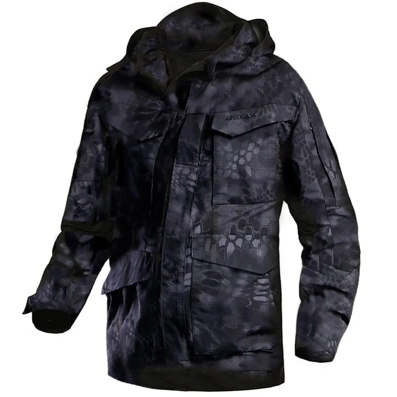 West Louis Army Tactical Windbreaker Hooded Outdoor Parka