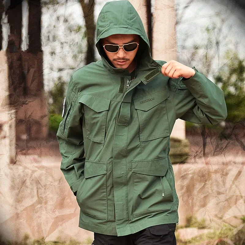 West Louis Army Tactical Windbreaker Hooded Outdoor Parka