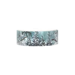 Whispering Pines Woodland Fauna washi (15mm   silver foil / iridescent overlay)