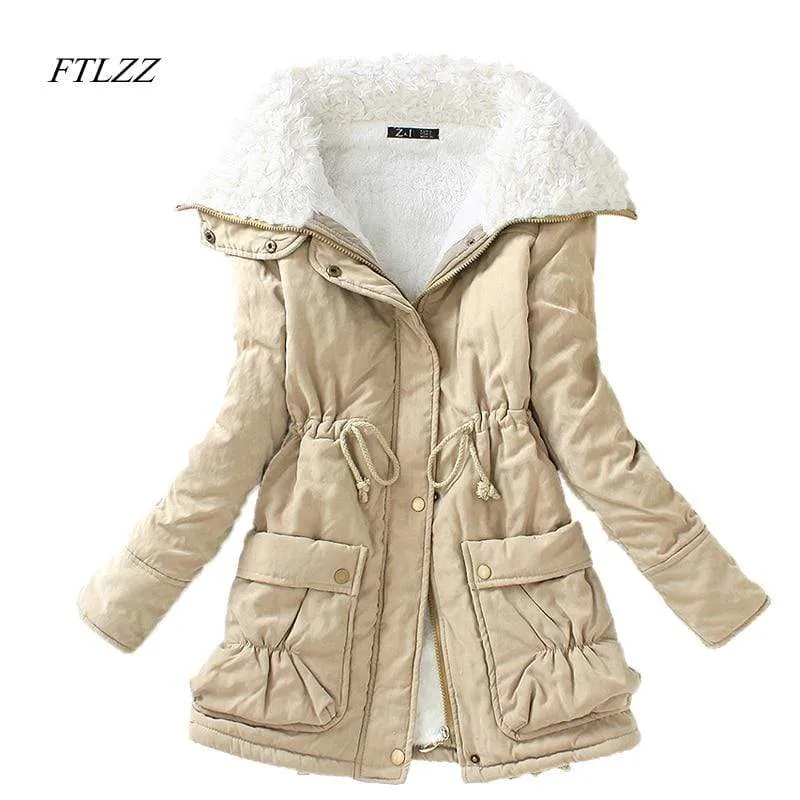 Winter Parkas Medium-long Plus Size Women Thickness Cotton Overcoat