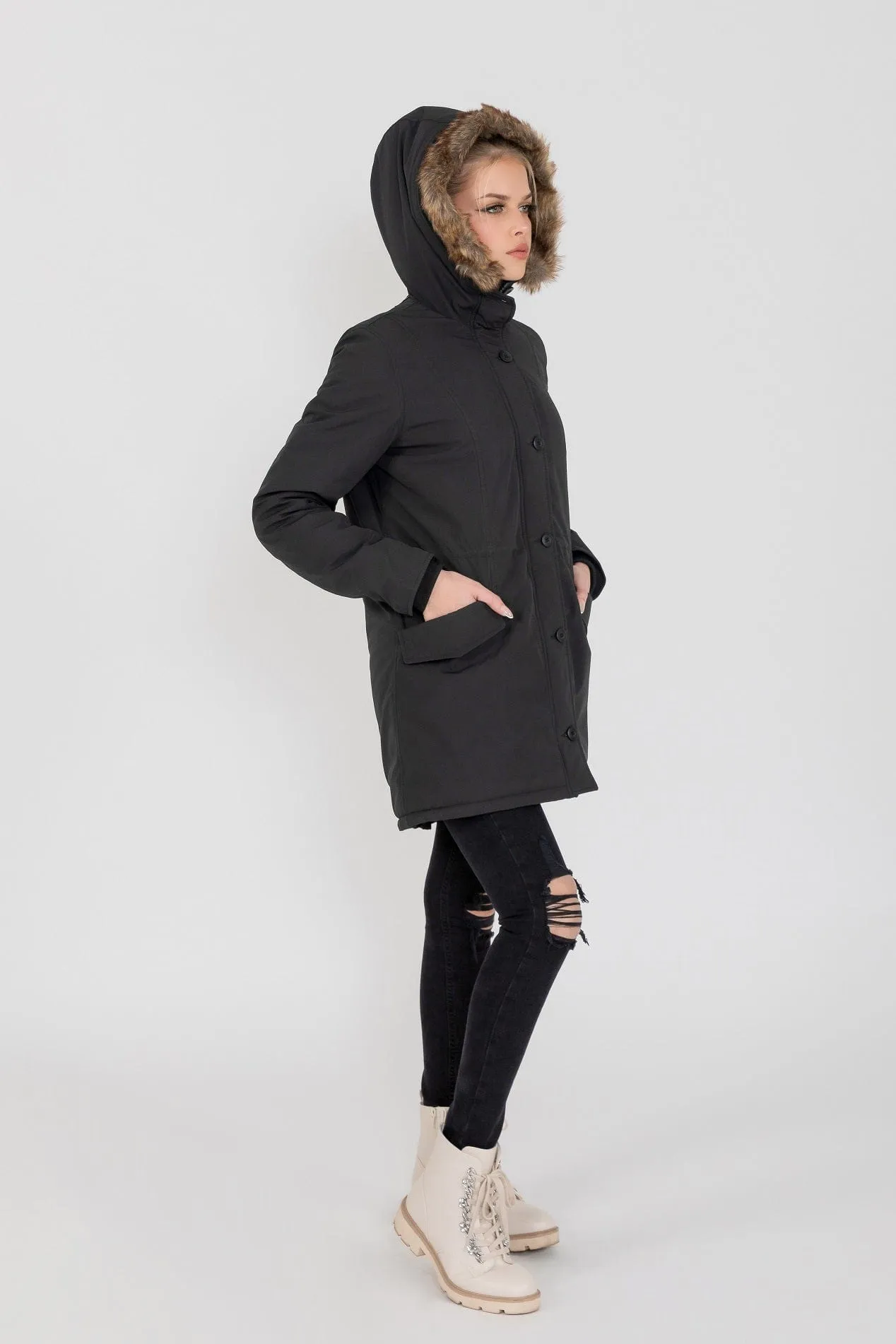 Women's Louise Ultra Lite Hooded Winter Parka Coat  | Fadcloset