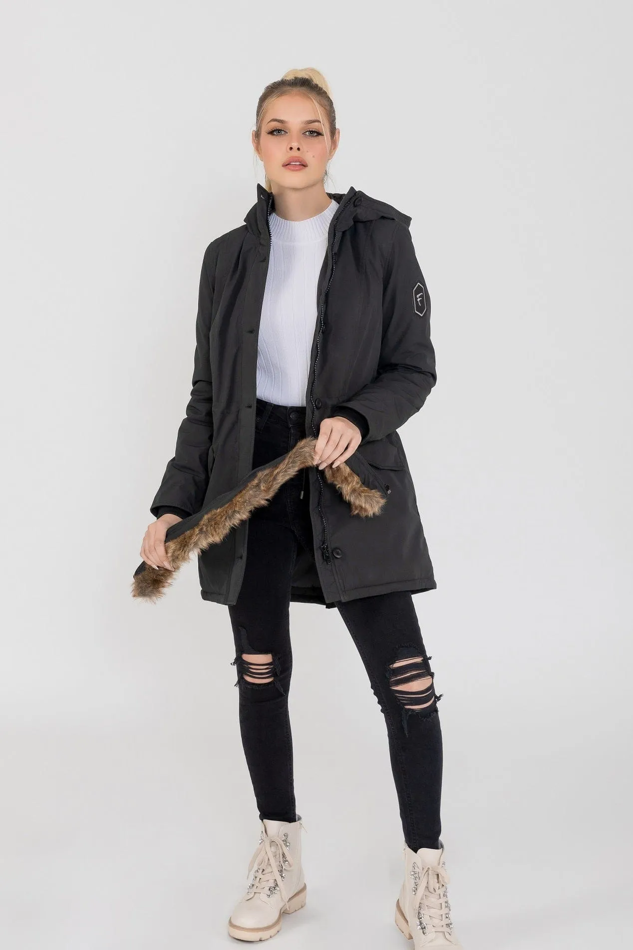 Women's Louise Ultra Lite Hooded Winter Parka Coat  | Fadcloset