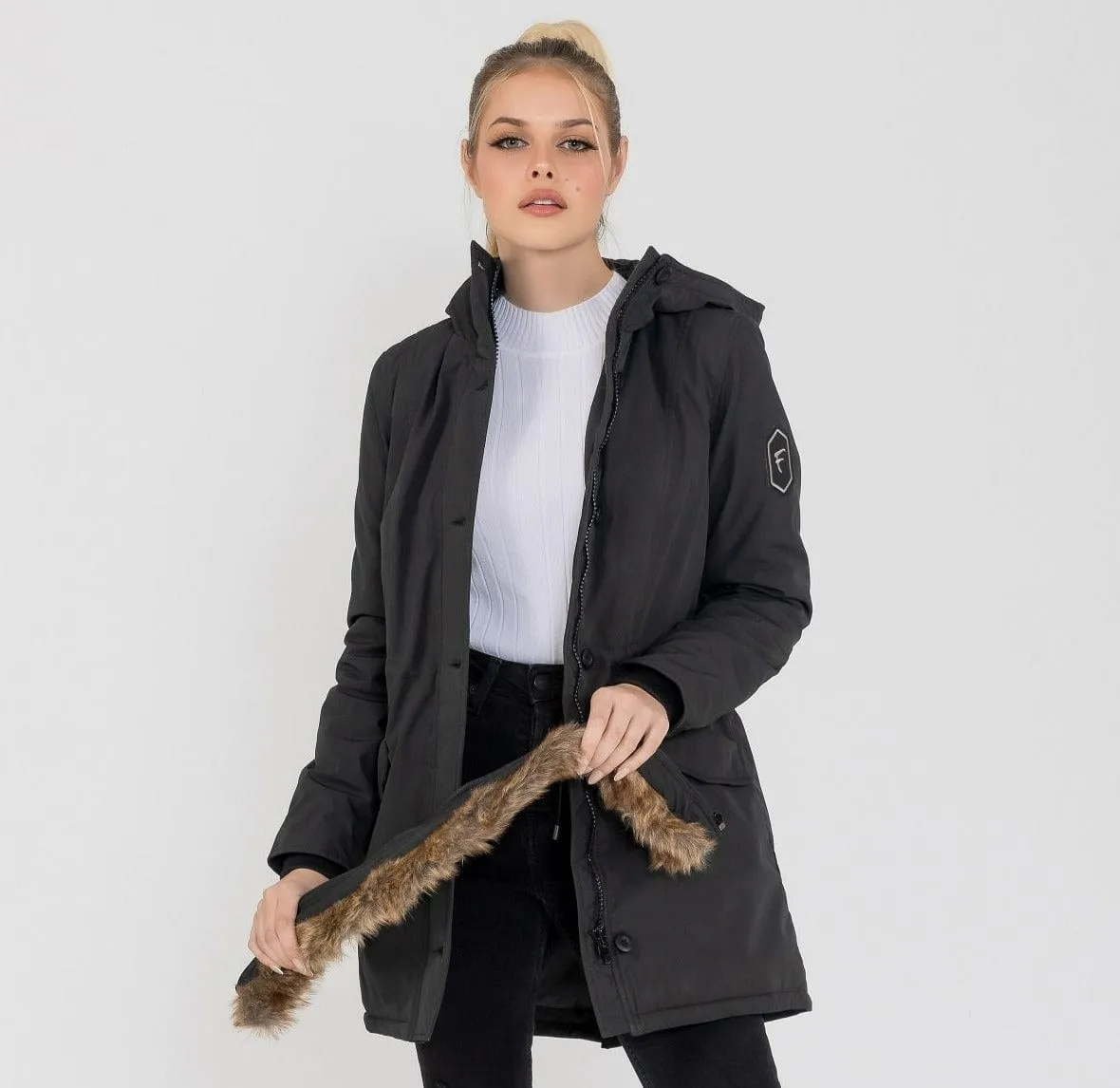 Women's Louise Ultra Lite Hooded Winter Parka Coat  | Fadcloset