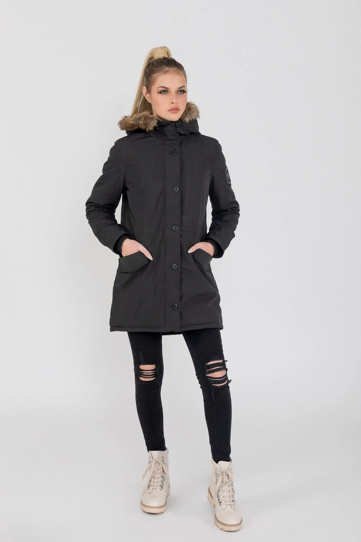 Women's Louise Ultra Lite Hooded Winter Parka Coat  | Fadcloset
