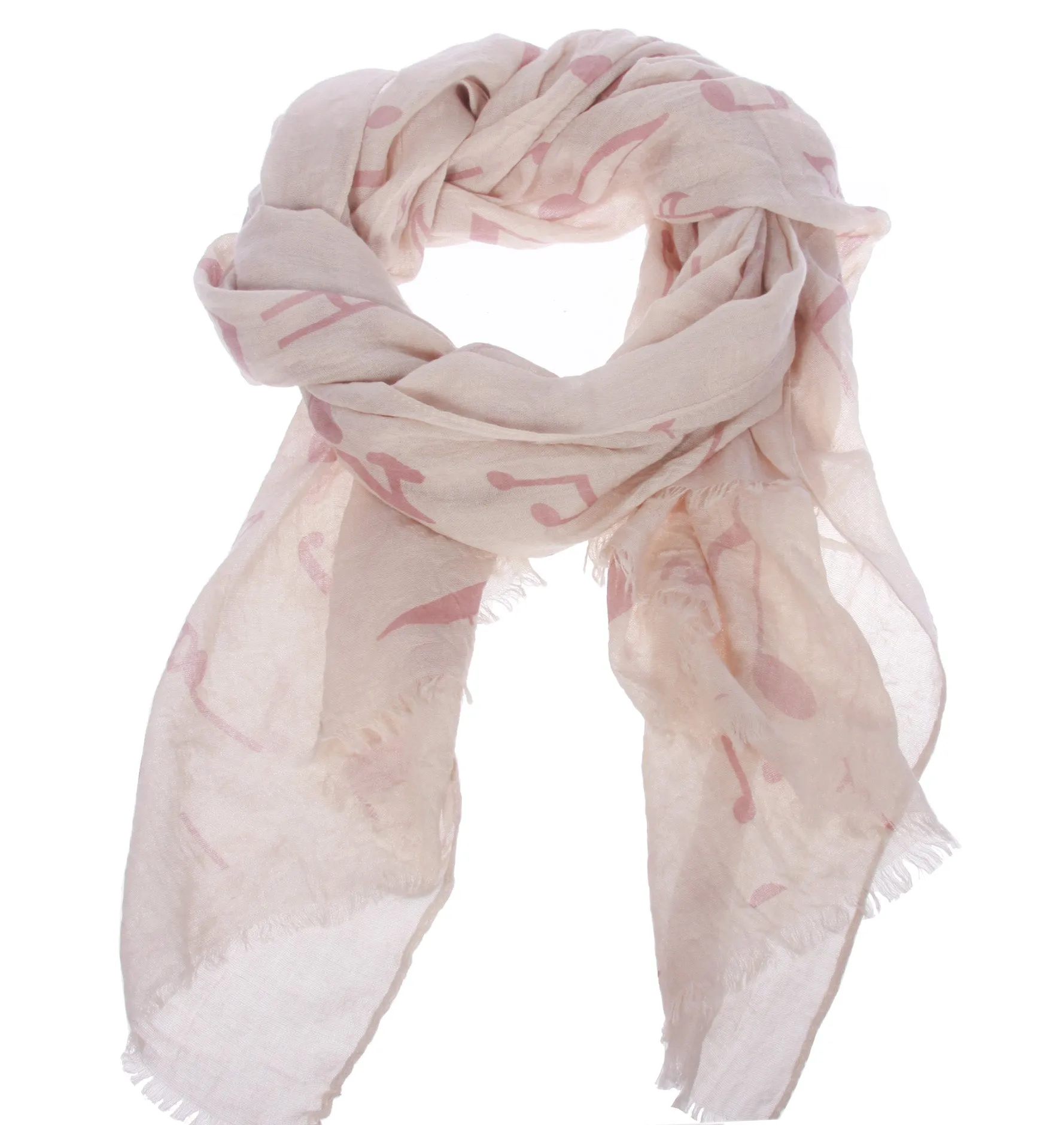Womens Music Note Print Light Weight Wide Shawl Wrap Cotton Scarf