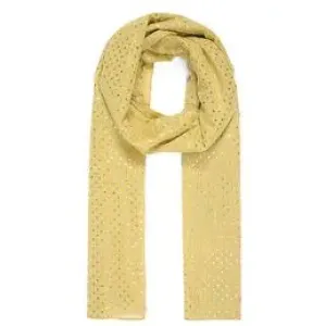 Yellow and Gold Metallic Spotted Scarf