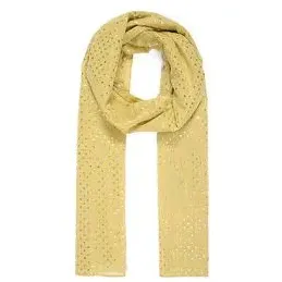 Yellow and Gold Metallic Spotted Scarf